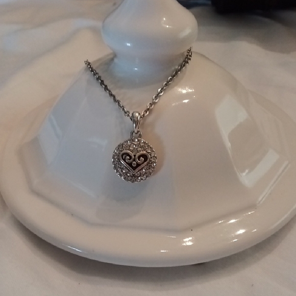 Brighton Jewelry - Brighton Silver Heart Pendant Necklace 18 Inch Chain Matching Earrings Avail